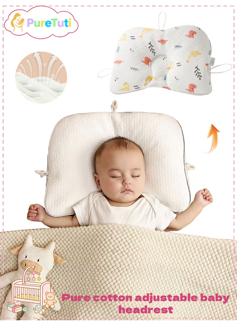 PureTuti Flat headrest and baby pillow 100% cotton, antibacterial, sweat-proof cute pillow baby，headrest， Newborn must haves - Image 1